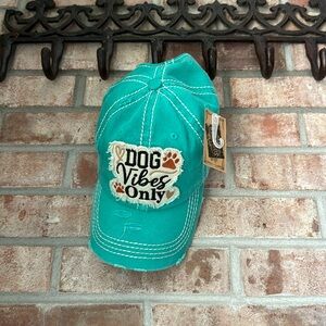 Dog Vibes Only baseball hat *Brand New In Teal